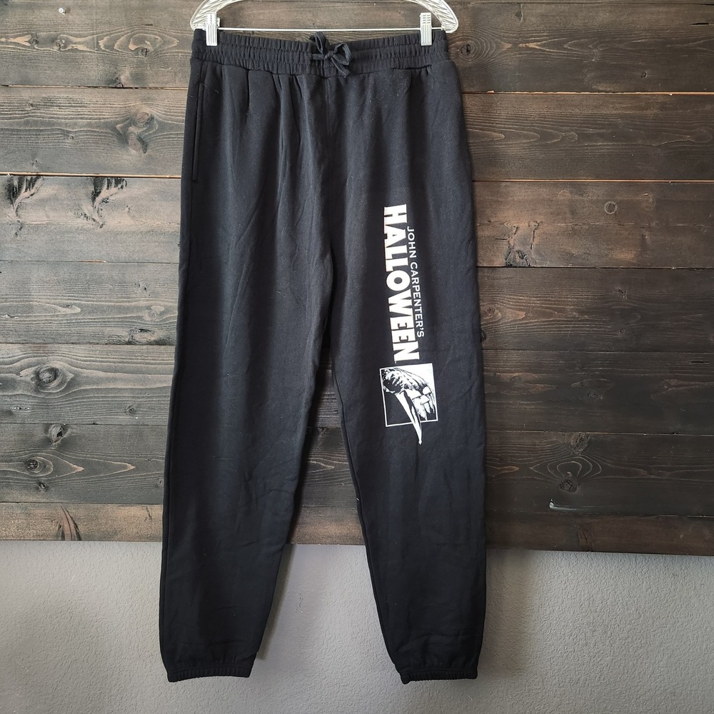 John Carpenter's Halloween Michael Myers Graphic Sweatpants Black Mens Large NEW